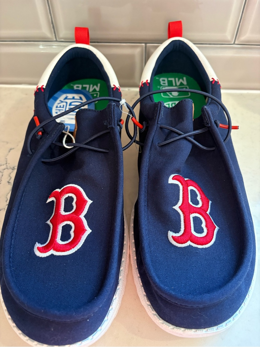 Hey Dude Men's 14 Boston Red Sox Navy Wally Funk MLB Baseball Casual Shoes NEW